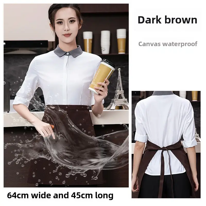 Black Striped Waist Apron for Men Women 60cm Wide - Image 33