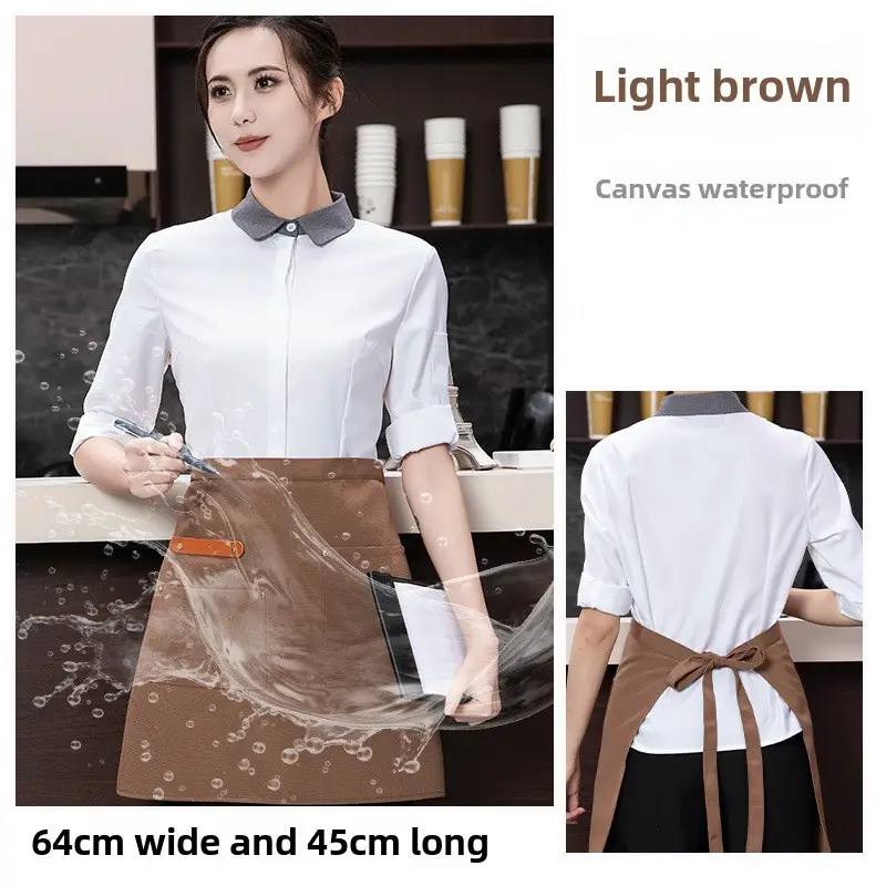 Black Striped Waist Apron for Men Women 60cm Wide - Image 34
