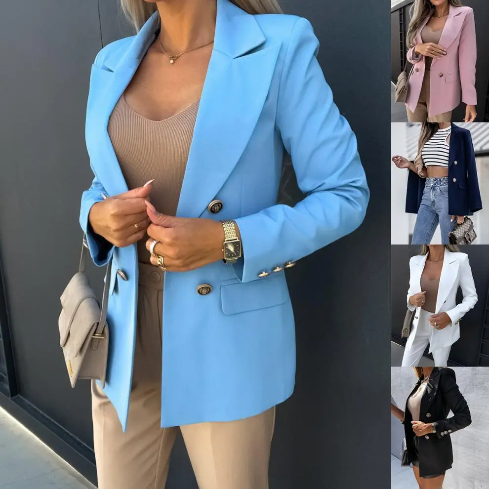 Double Breasted Suit Jacket Pink American European — feature 2