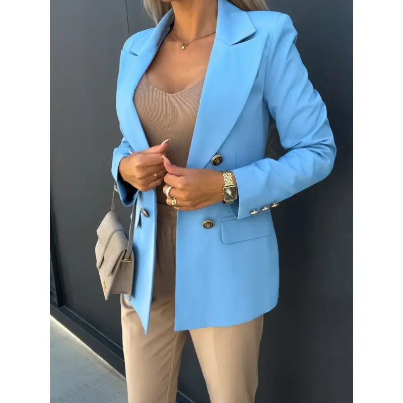 Double Breasted Suit Jacket Pink American European - Image 4