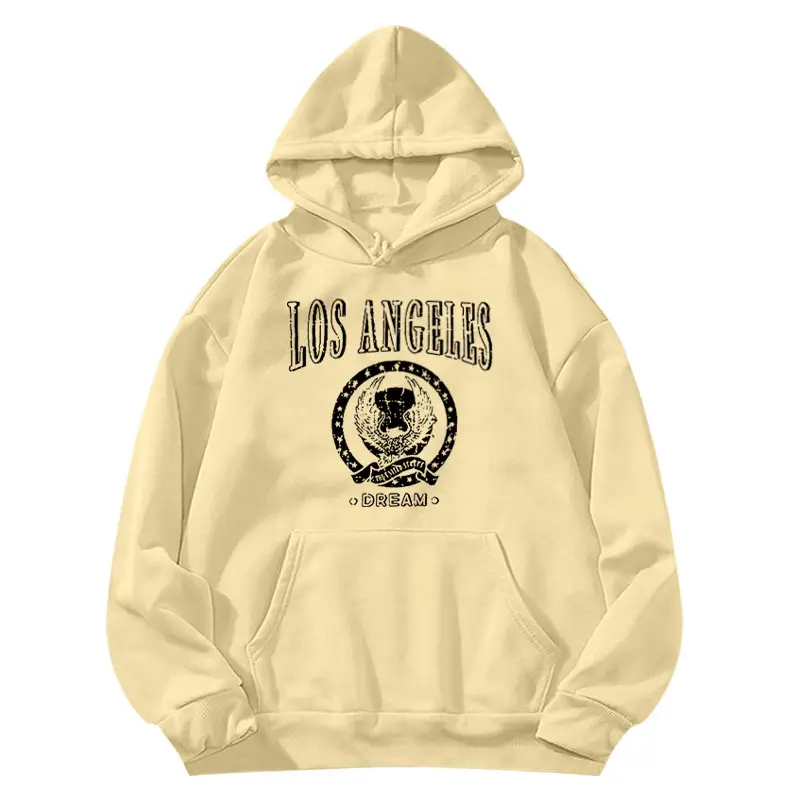 Red Los Angeles Pattern Hooded Sweatshirt for Men Women