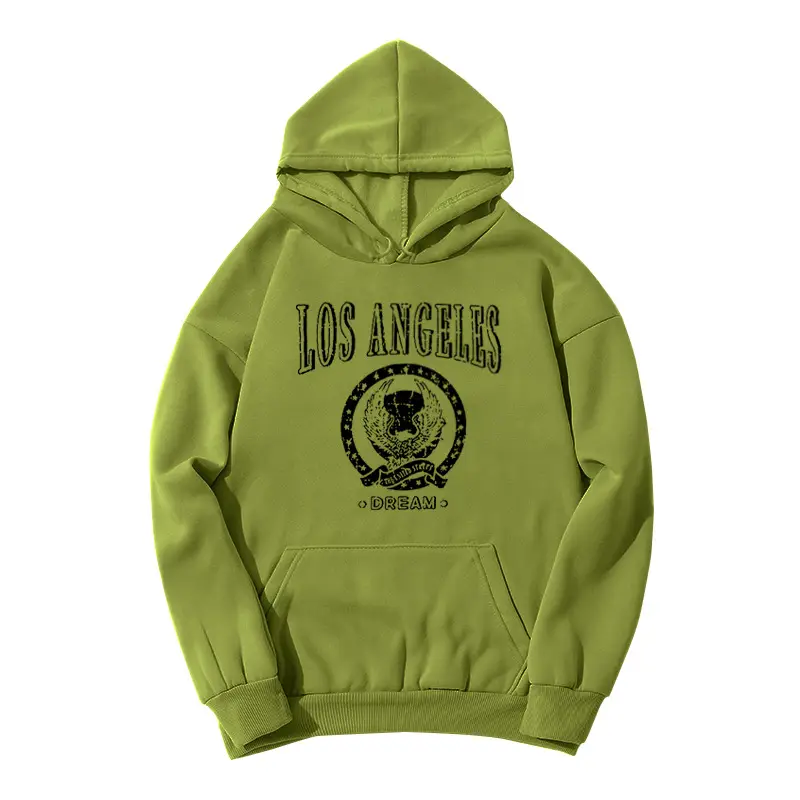 Red Los Angeles Pattern Hooded Sweatshirt for Men Women