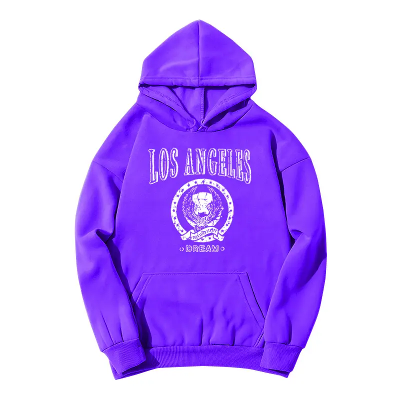 Red Los Angeles Pattern Hooded Sweatshirt for Men Women