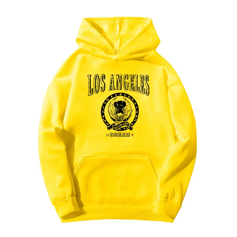 Red Los Angeles Pattern Hooded Sweatshirt for Men Women