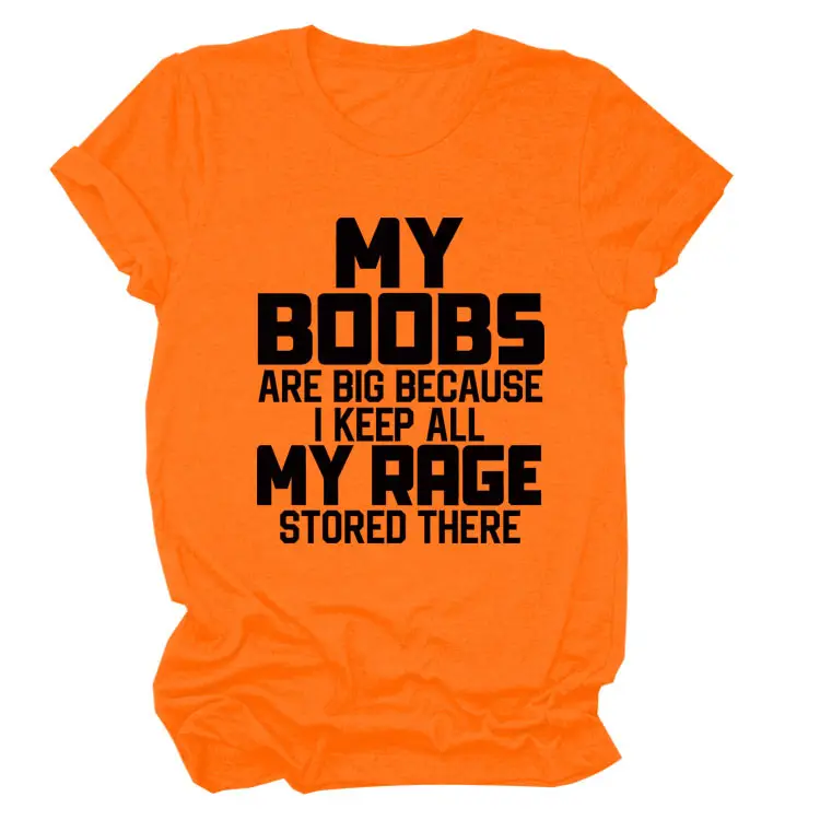 Women's Blue My Boobs Graphic T-Shirt Short Sleeve - Image 23