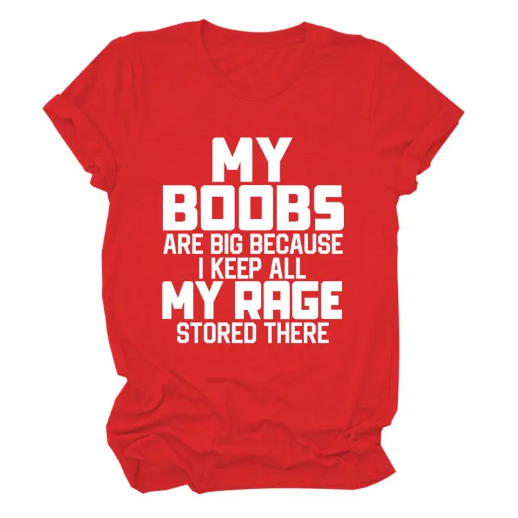 Women's Blue My Boobs Graphic T-Shirt Short Sleeve - Image 25