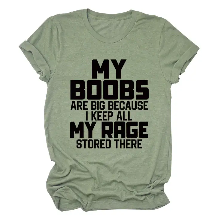 Women's Blue My Boobs Graphic T-Shirt Short Sleeve - Image 26