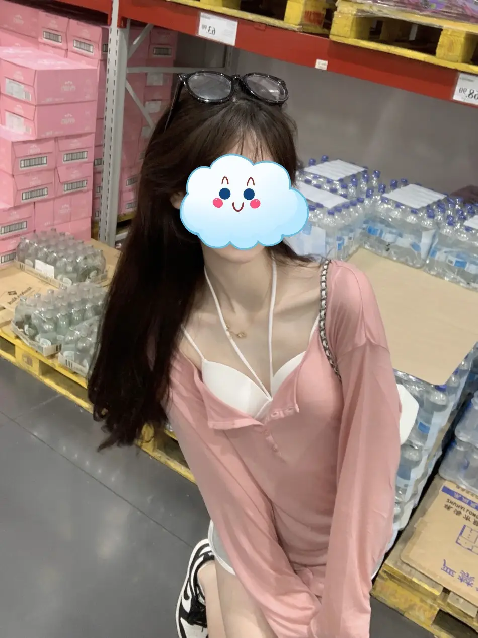 Women Pink Long Sleeve T-Shirt Loose Outer Blouse Suspender Two Piece - Image 17