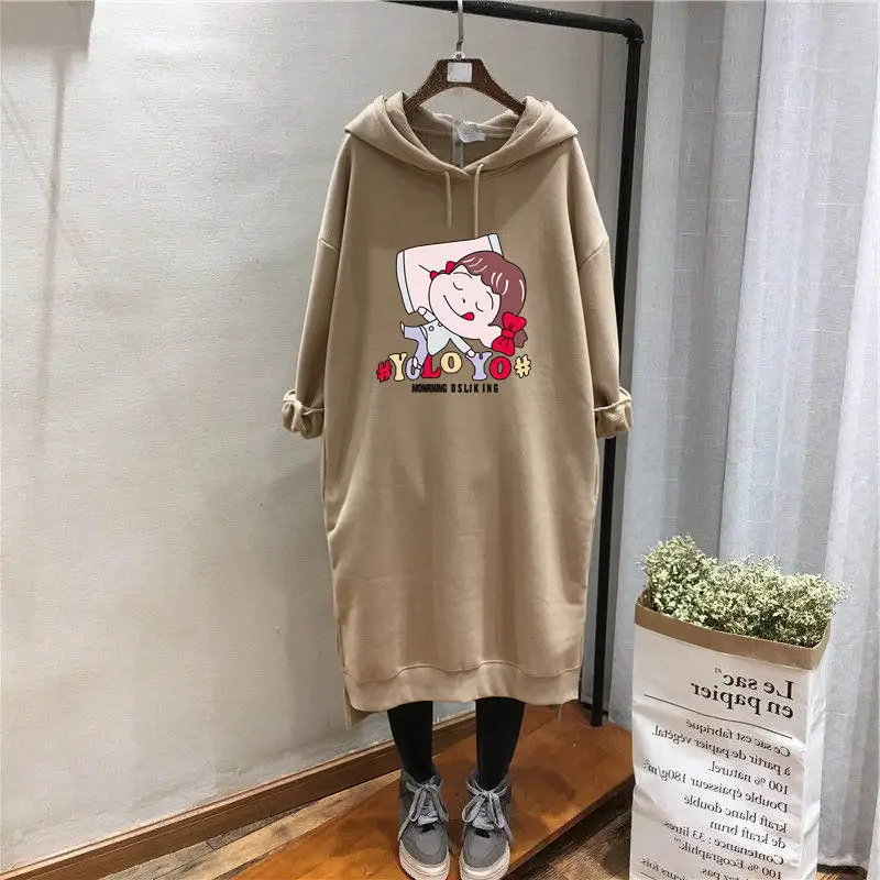 Women Velvet Hoodie Dress Red Fat Mass Plus Size — feature 9