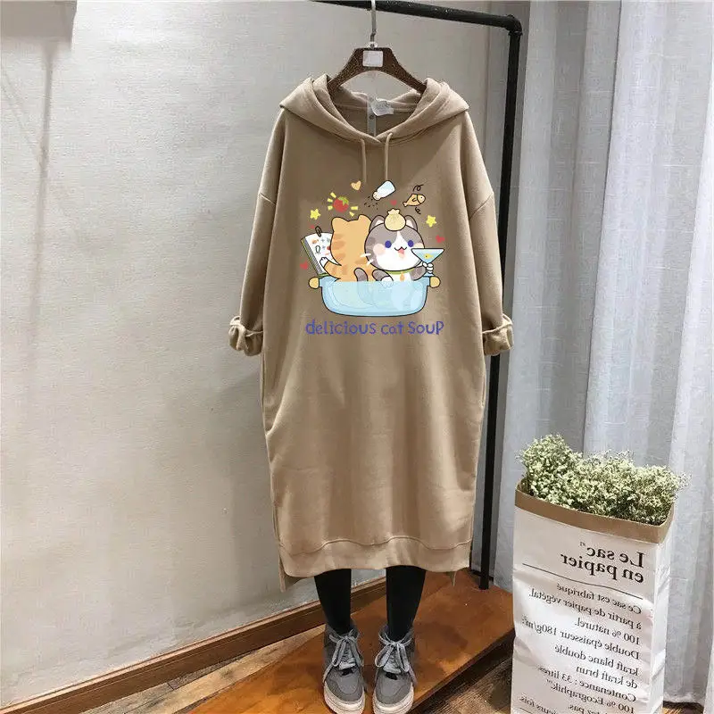 Women Velvet Hoodie Dress Red Fat Mass Plus Size