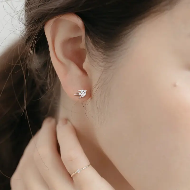 Sterile Silver Swallow Earrings for Women - Image 4