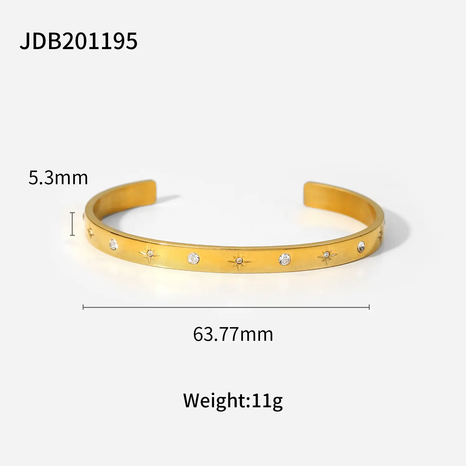Open Gold Bracelet Set for Women High-end Zircon - Image 10