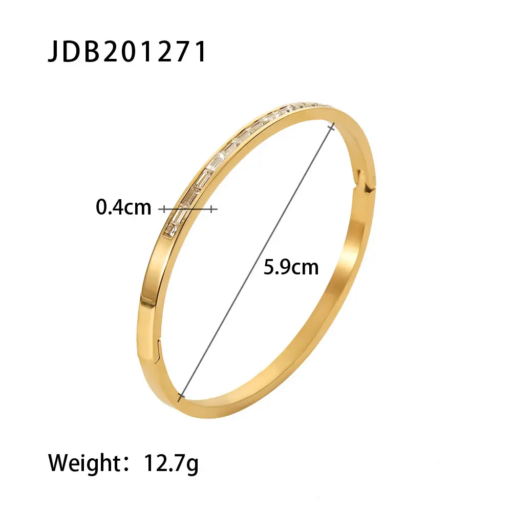 Open Gold Bracelet Set for Women High-end Zircon - Image 5