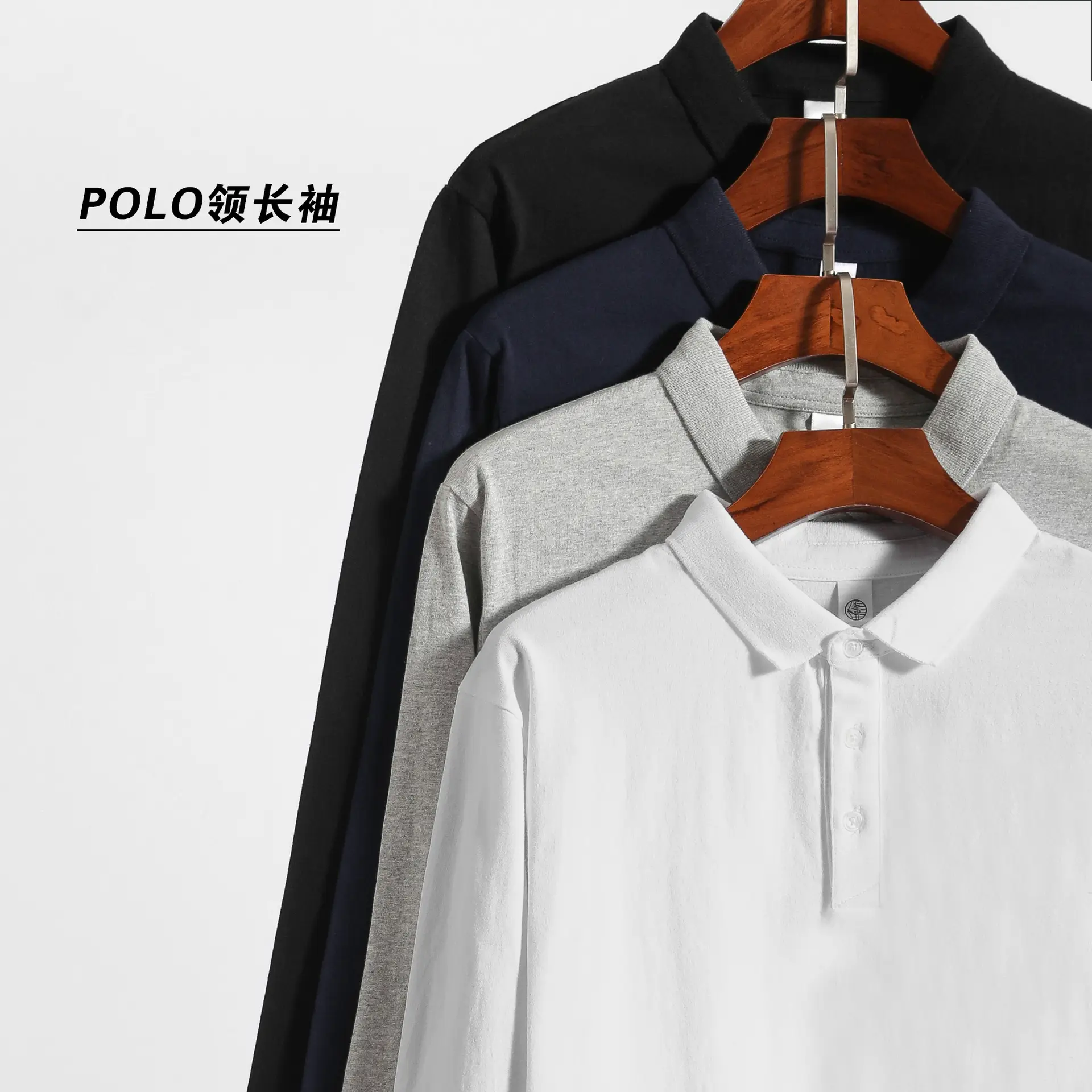 Men's Grey Cotton Lapel T-Shirt 250g - Image 6