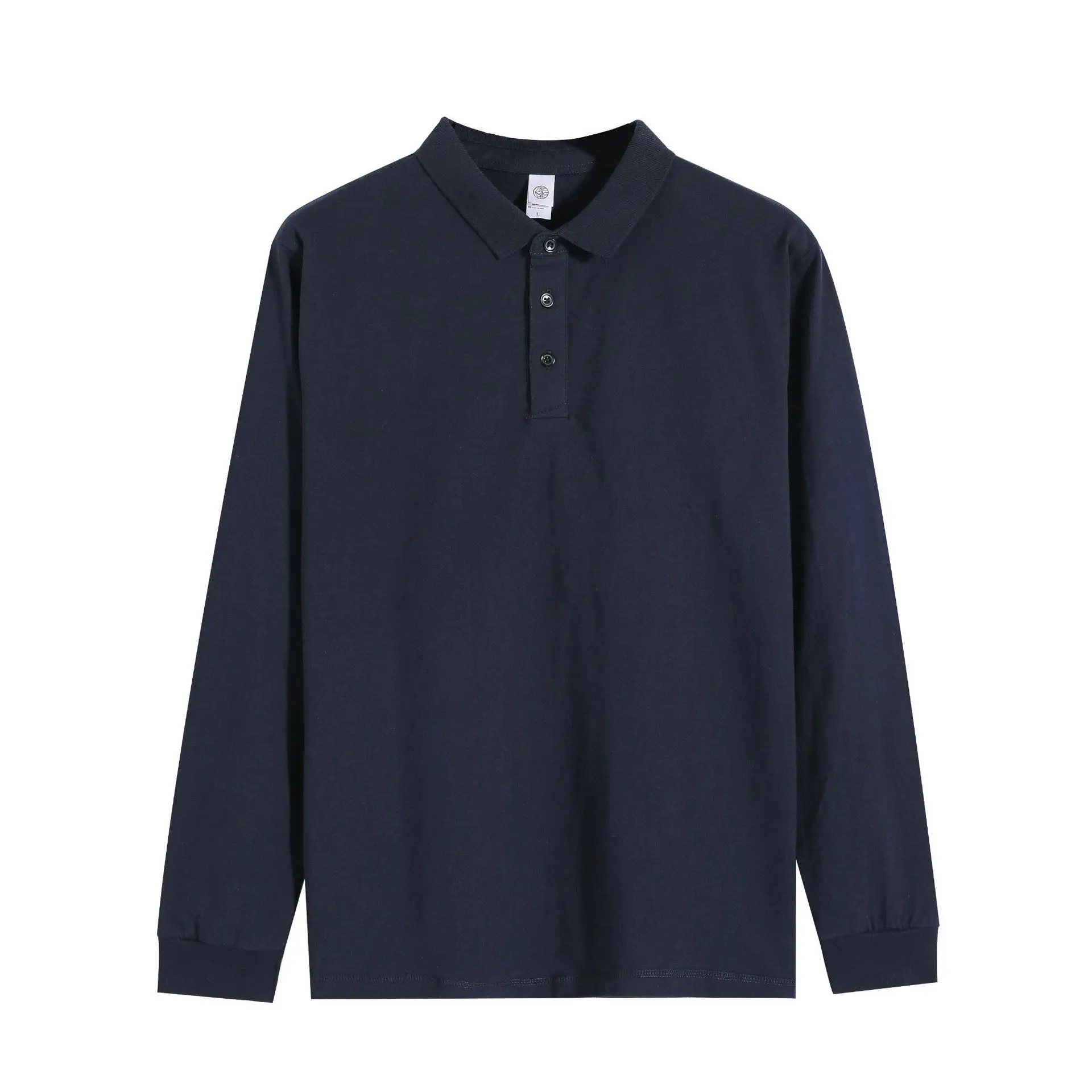 Men's Grey Cotton Lapel T-Shirt 250g - Image 4