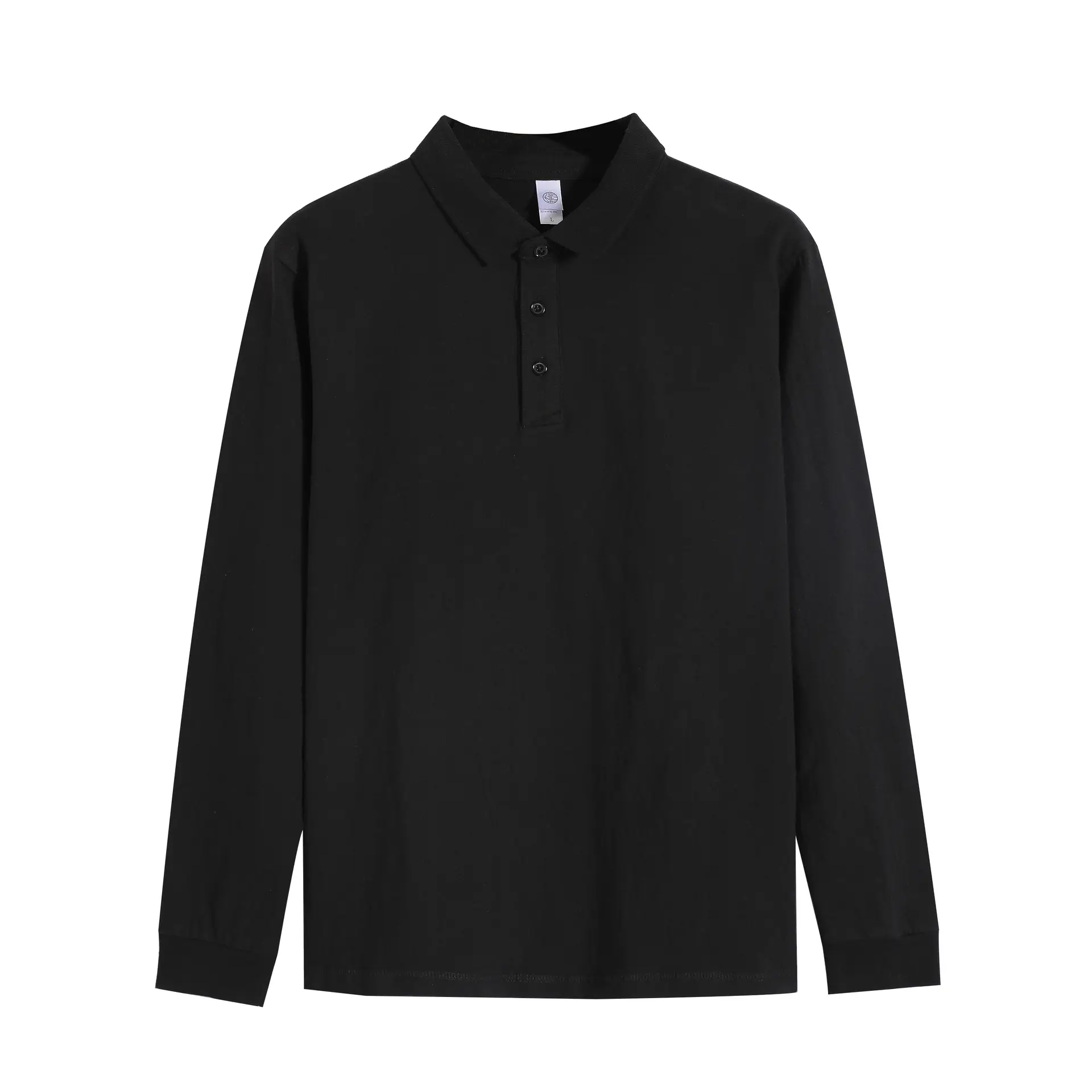 Men's Grey Cotton Lapel T-Shirt 250g - Image 2