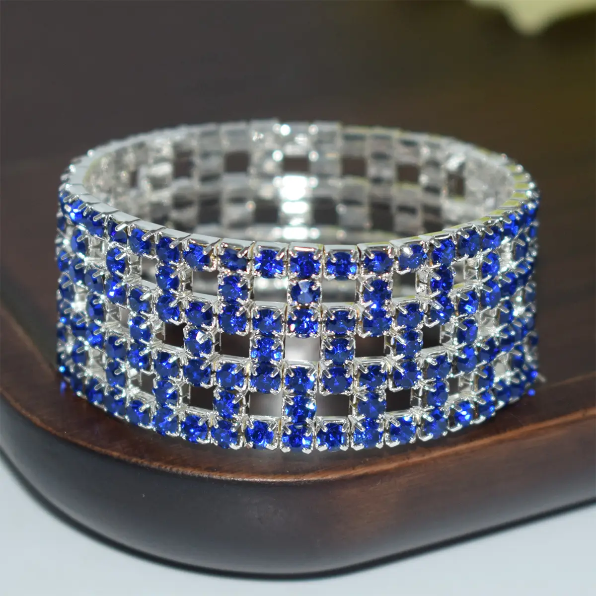 Full Rhinestone Elastic Bracelet Gold Silver - Image 12