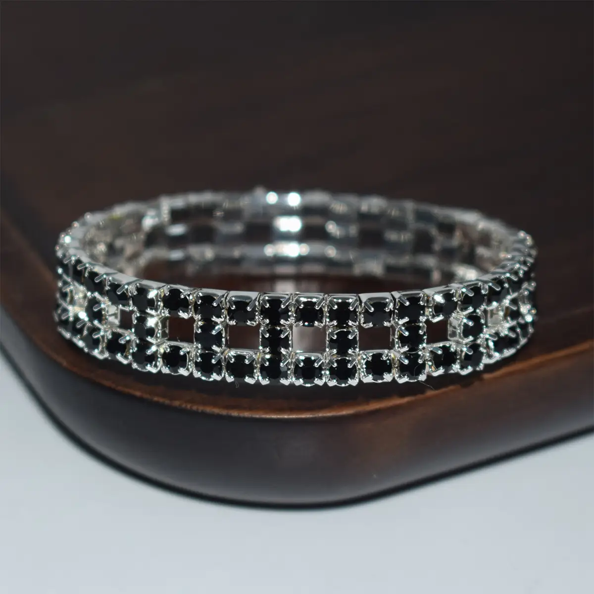 Full Rhinestone Elastic Bracelet Gold Silver - Image 14