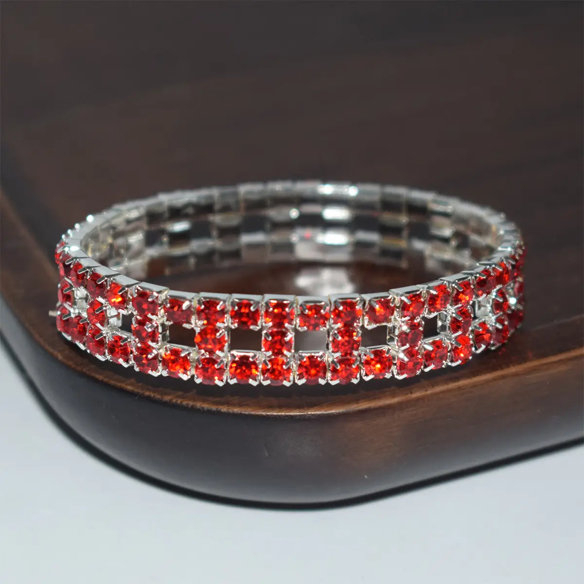 Full Rhinestone Elastic Bracelet Gold Silver - Image 15