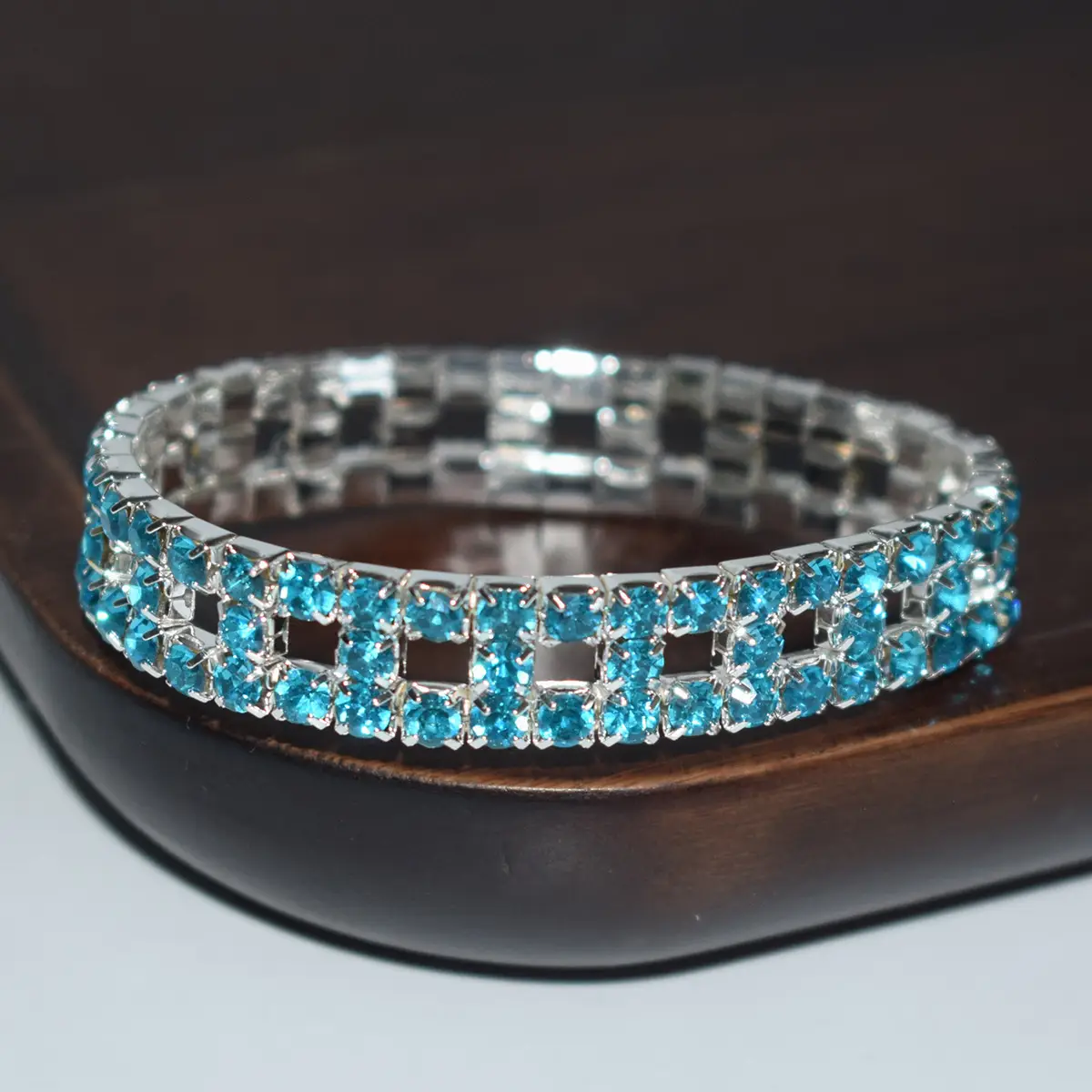 Full Rhinestone Elastic Bracelet Gold Silver - Image 18