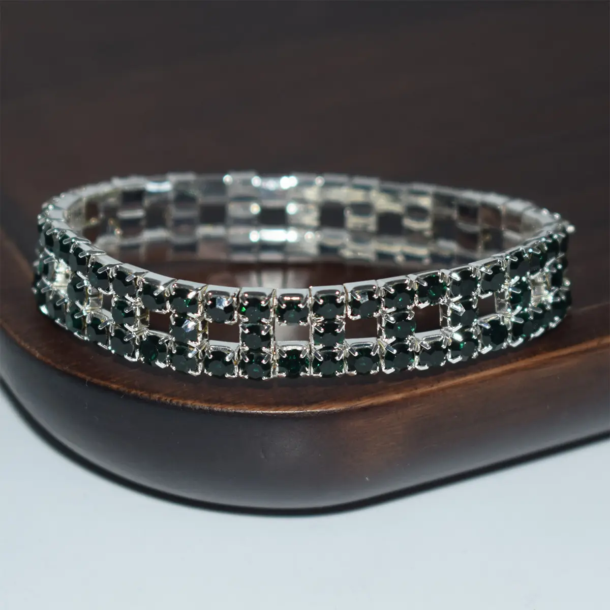 Full Rhinestone Elastic Bracelet Gold Silver - Image 21