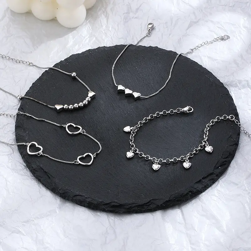 Women's Heart & Tassel Chain Bracelet Set - Image 7
