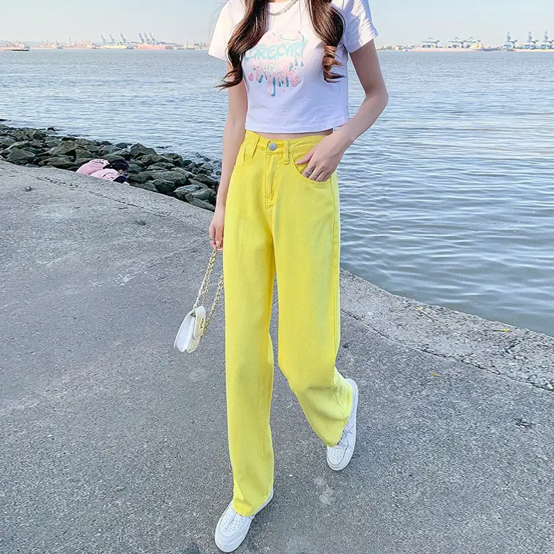 Women Wide Leg Jeans 2022 Summer Slim Fit - Image 12