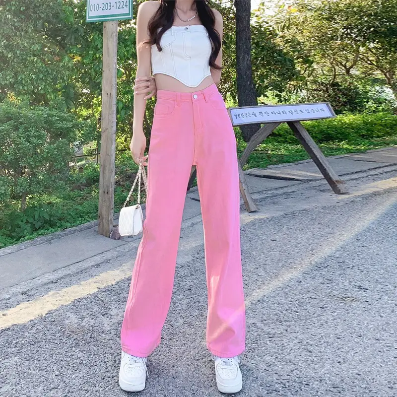 Women Wide Leg Jeans 2022 Summer Slim Fit - Image 2