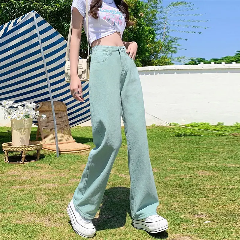 Women Wide Leg Jeans 2022 Summer Slim Fit - Image 3