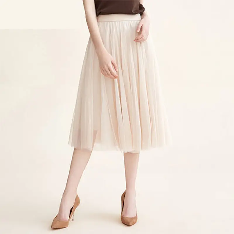 White Pleated Skirt Women Spring Summer 2022 - Image 3