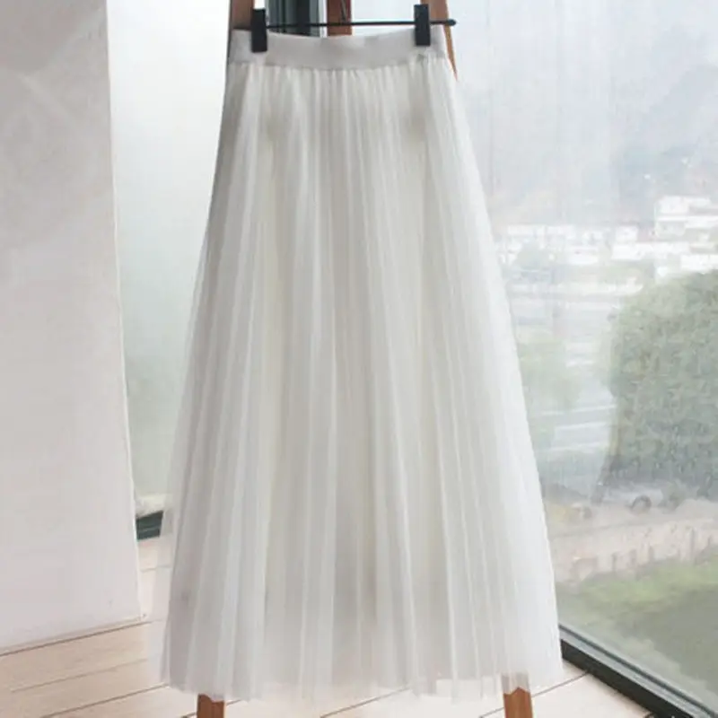 White Pleated Skirt Women Spring Summer 2022 - Image 6