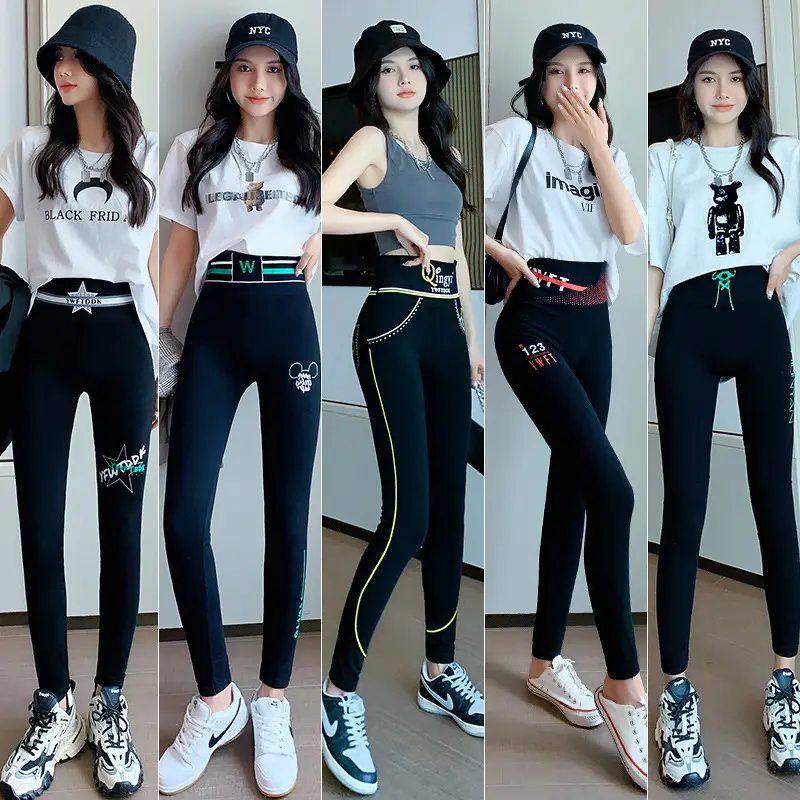 2025 Korean Style Thin High-Waisted Yoga Pants Black Slimming Leggings - Image 7