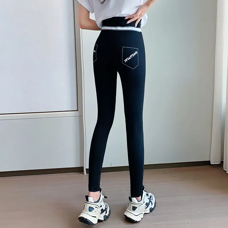 2025 Korean Style Thin High-Waisted Yoga Pants Black Slimming Leggings - Image 8