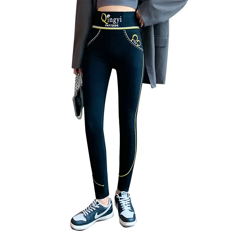 2025 Korean Style Thin High-Waisted Yoga Pants Black Slimming Leggings - Image 11