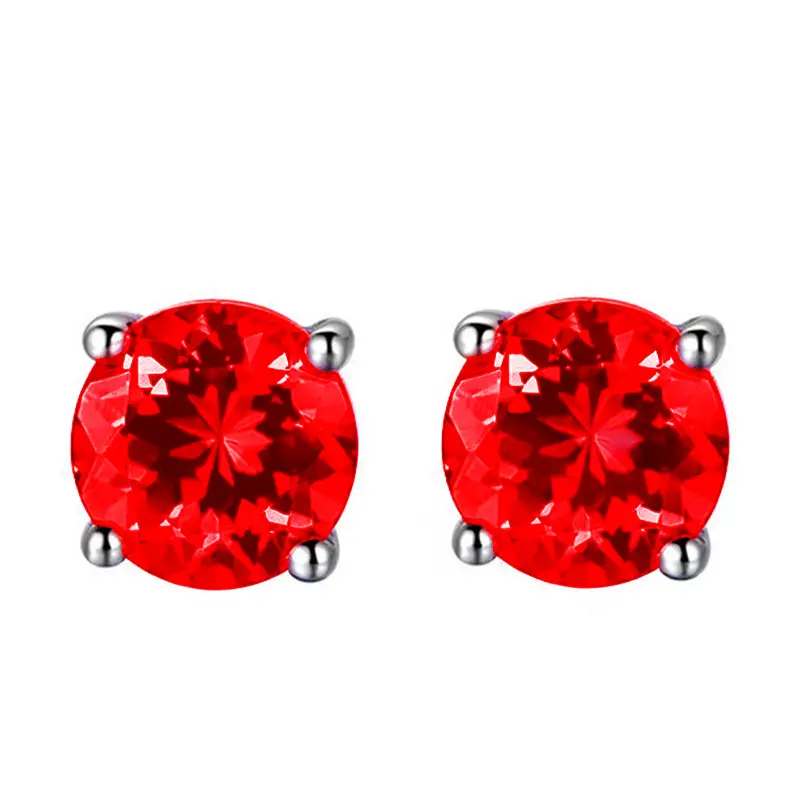 Green Colored Diamond Four-Claw Earrings 2 Carat - Image 4