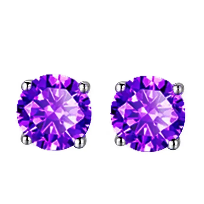 Green Colored Diamond Four-Claw Earrings 2 Carat - Image 6