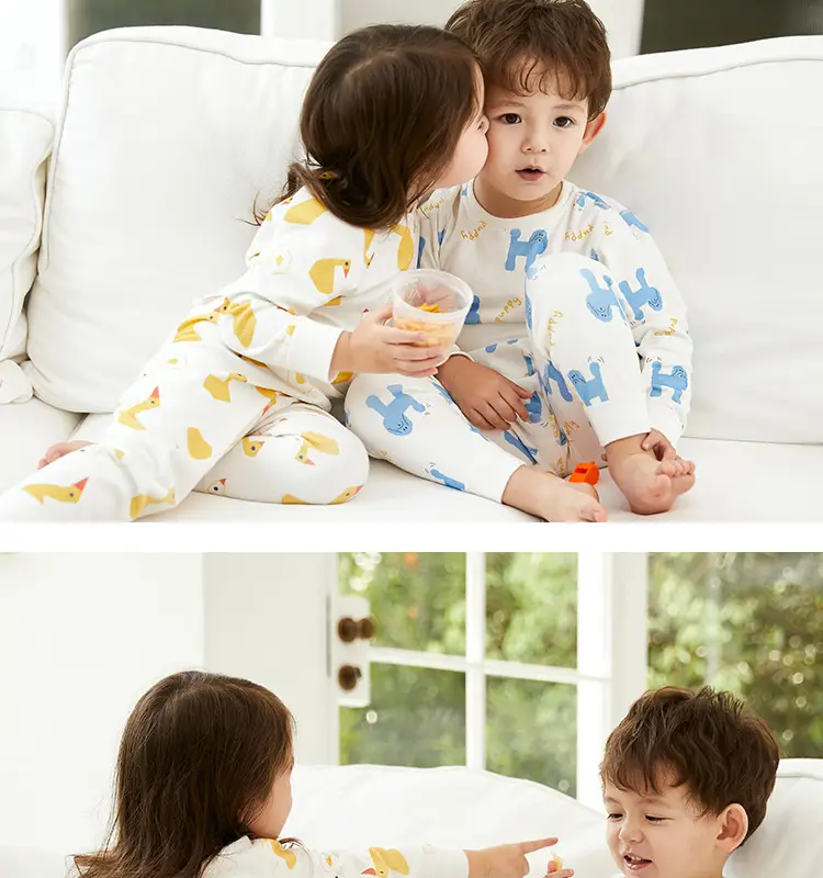 Cotton Hall Boys Girls Underwear Set Warm Autumn Pajamas — feature 19