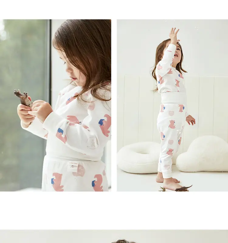Cotton Hall Boys Girls Underwear Set Warm Autumn Pajamas — feature 30