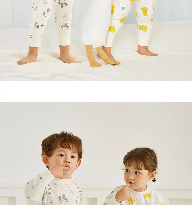 Cotton Hall Boys Girls Underwear Set Warm Autumn Pajamas — feature 34