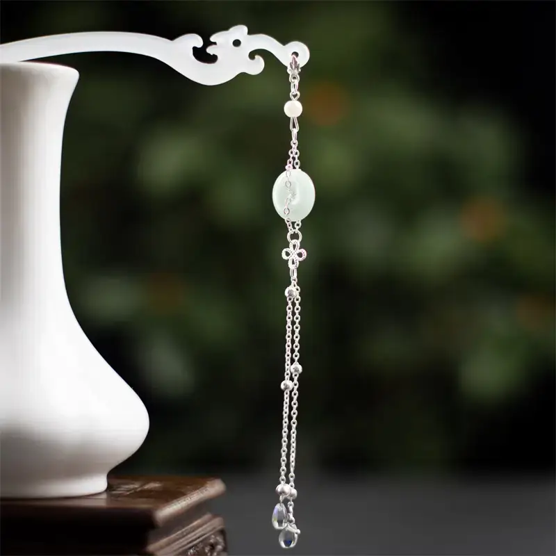 Antique Tassel Cheongsam Ball Headwear Ping An Buckle Hairpin - Image 5
