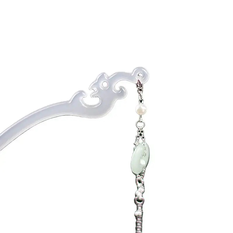 Antique Tassel Cheongsam Ball Headwear Ping An Buckle Hairpin - Image 6