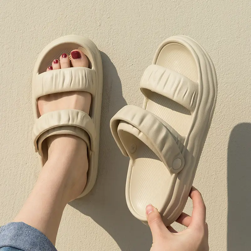 Stepping on excrement feeling sandals and slippers women's summer non-slip breathable two-wear thick-soled eva outdoor slippers outdoor wear lovers sandals and slippers