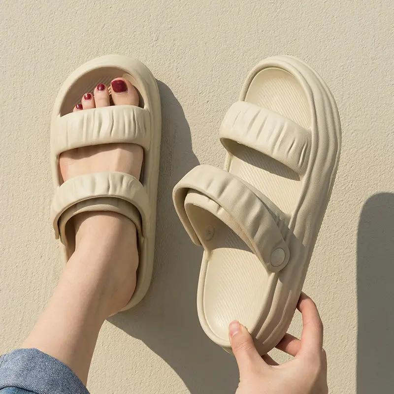 Stepping on excrement feeling sandals and slippers women's summer non-slip breathable two-wear thick-soled eva outdoor slippers outdoor wear lovers sandals and slippers