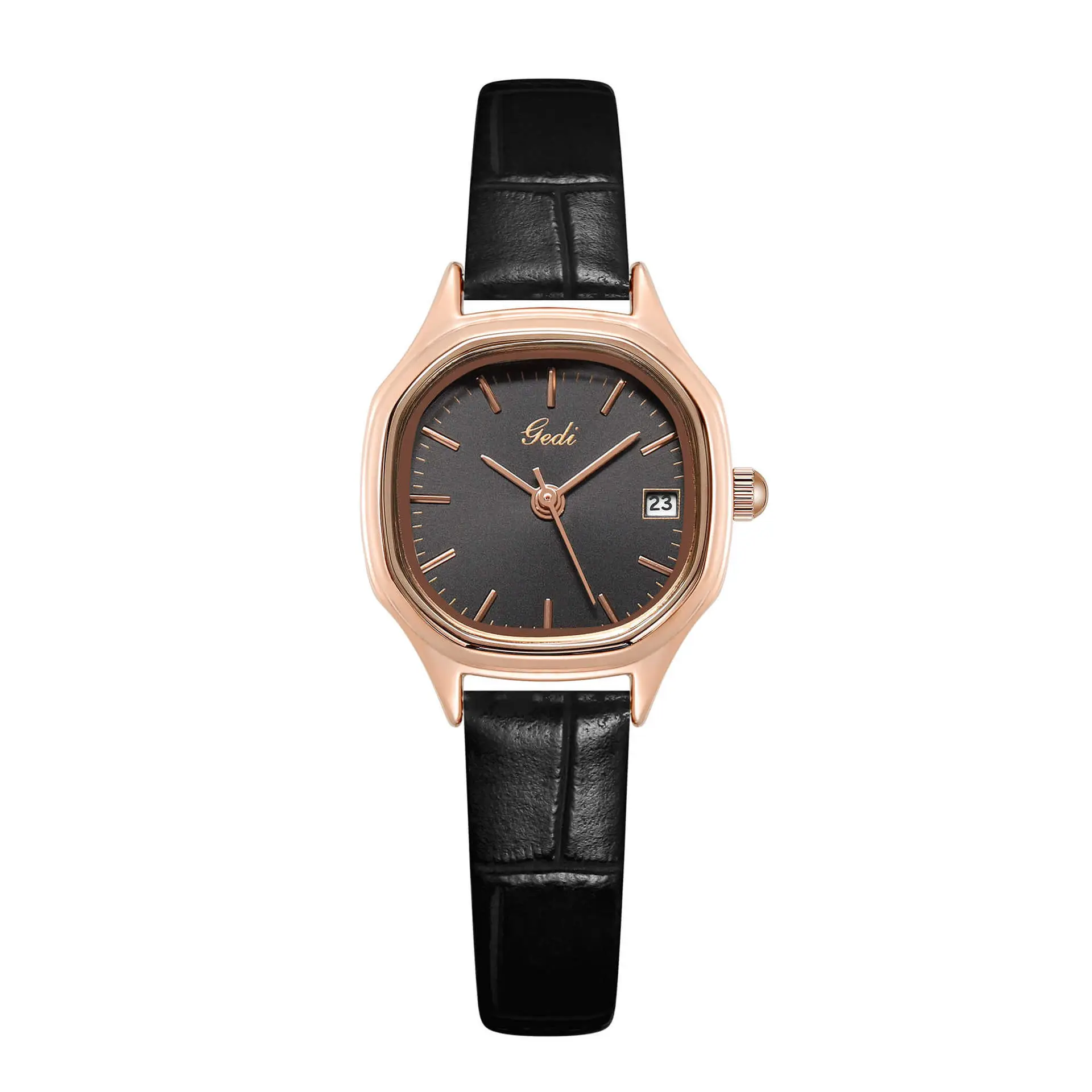 Goldie Ladies Quartz Watch with Brown Leather Band - Image 2