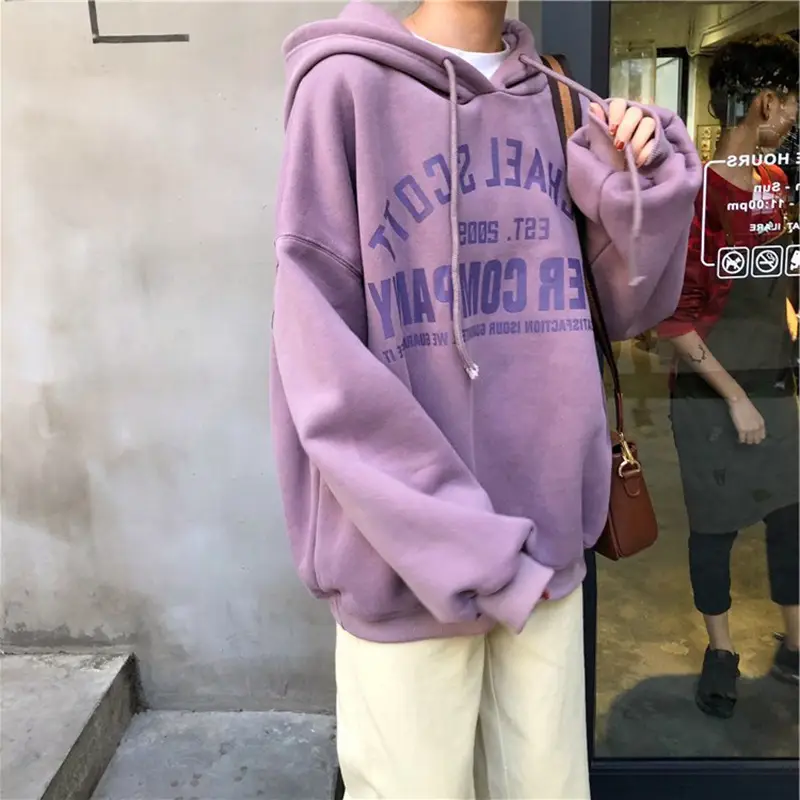 Women's Fleece Hooded Vest Purple 2022 Loose Fit - Image 6