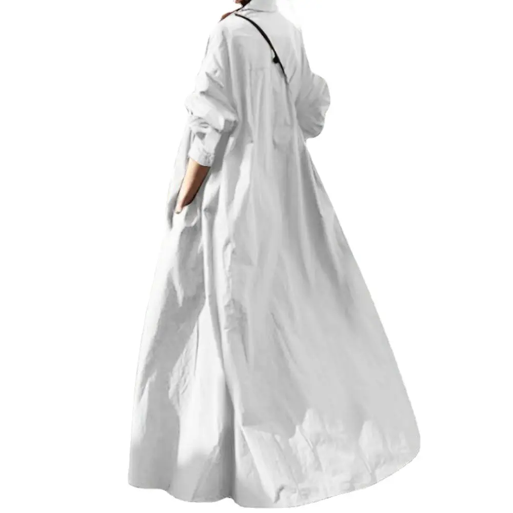 Japanese Style Long Sleeve Cotton Linen Dress Women - Image 8