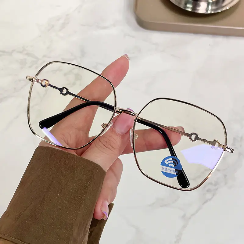 Women Square Frame Sunglasses Gradient Lens Gold Frame - Image 11