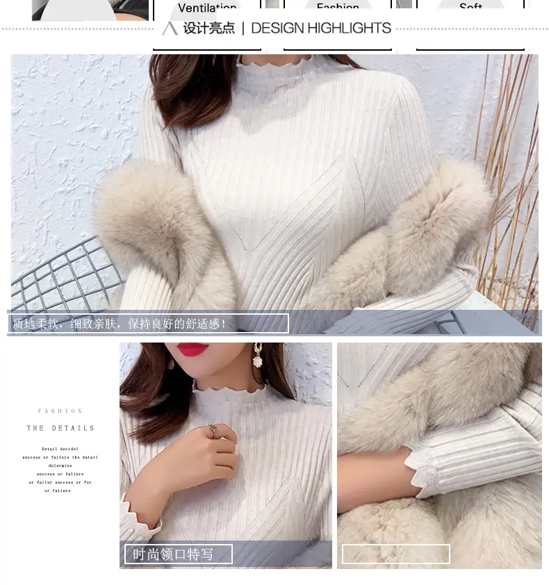 Women Korean Style Black Half-Turtleneck Sweater — feature 3