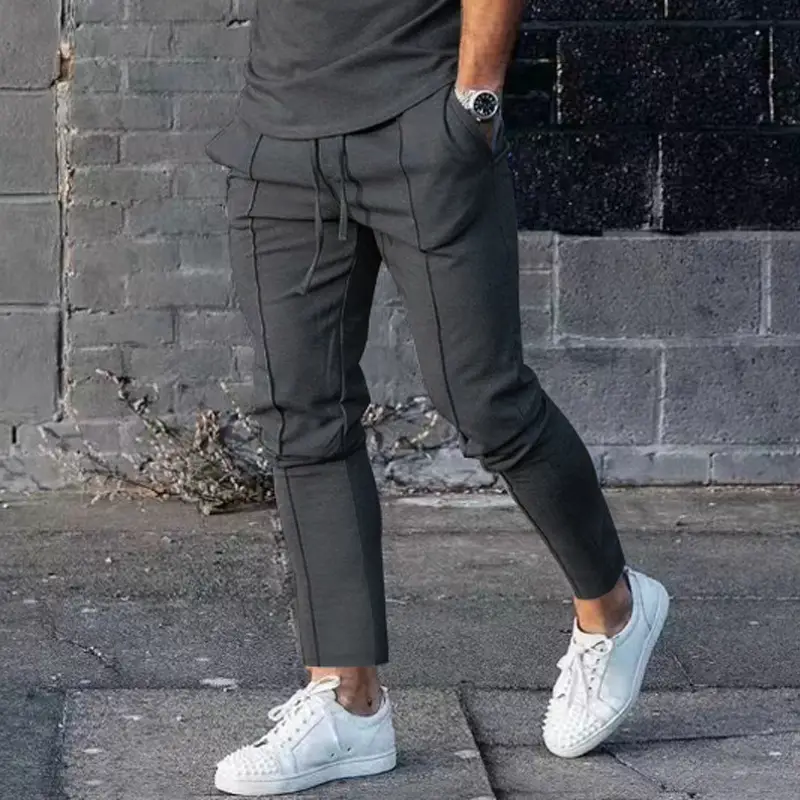 Men's 2025 Cross-Border Autum Suit Beige Loose Fit T-Pants