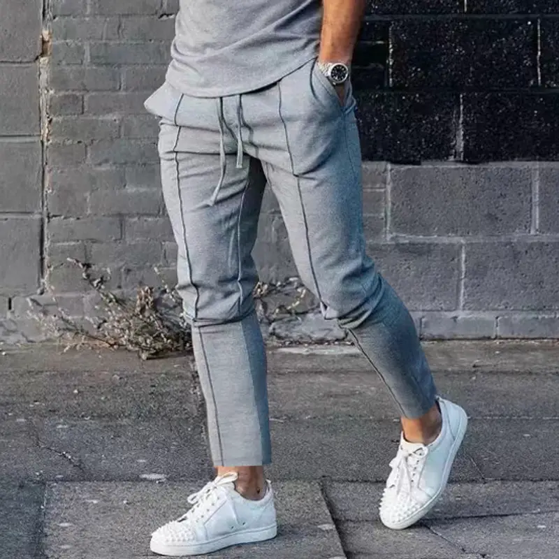 Men's 2025 Cross-Border Autum Suit Beige Loose Fit T-Pants